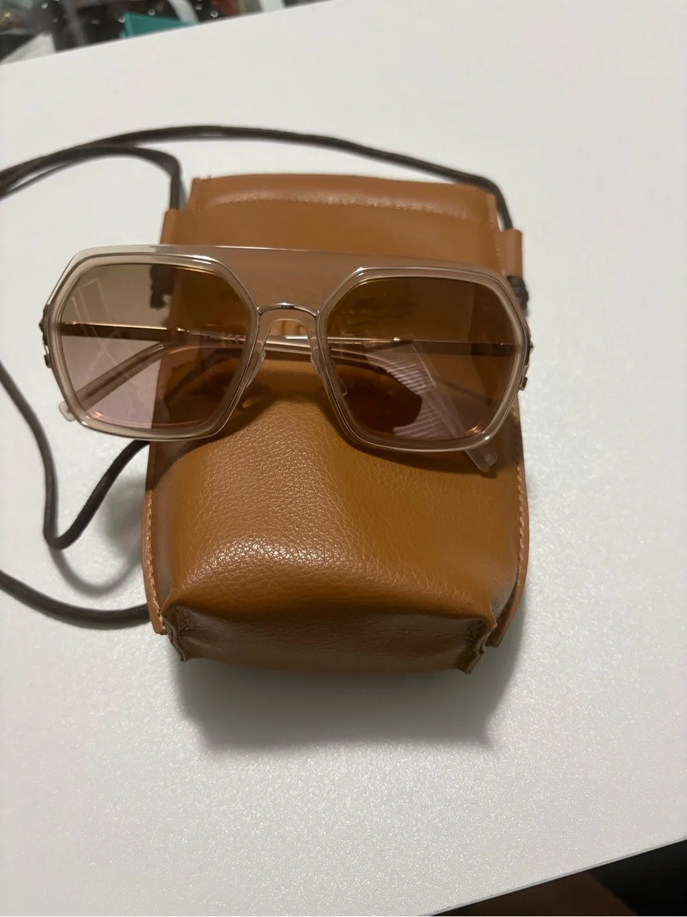 Women's Oversized Square Sunglasses in Light Brown - MCM